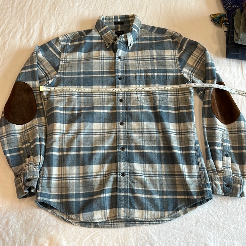 J Crew Mens Flannel Shirt Large (Slim)